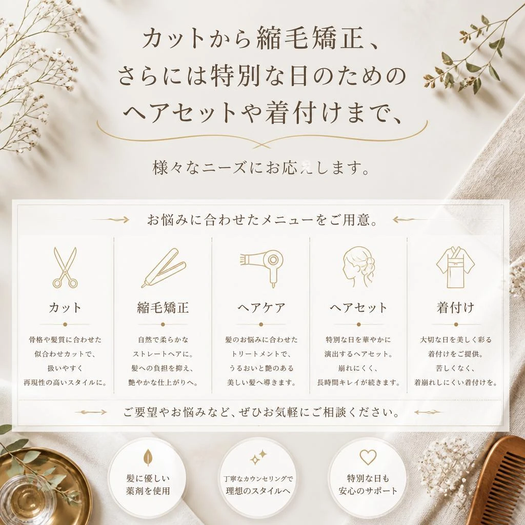 幅広いメニューで対応
