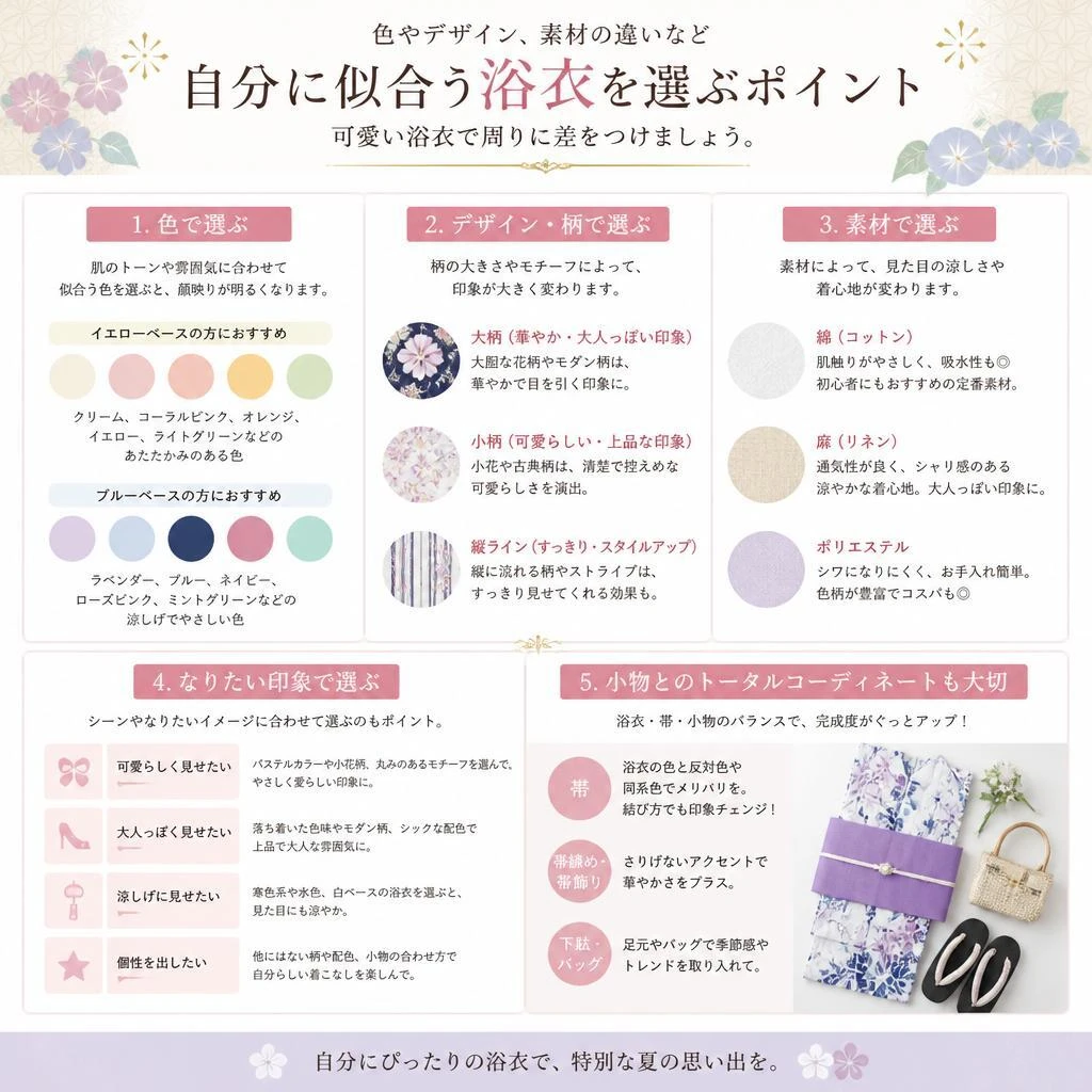 おしゃれな浴衣の選び方